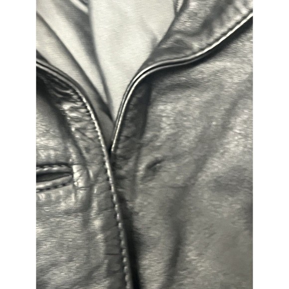 GAP Leather Blazer Womens Sz L Black Jacket Vintage 90's Y2K - Picture 10 of 10
